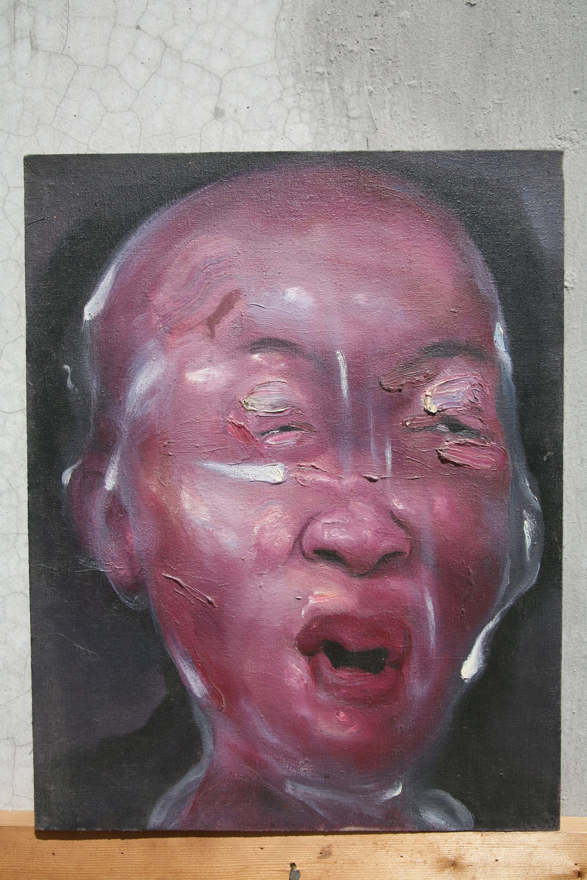 Dysphasia (head) Series No.7, 50x40cm, oil on canvas, 1996