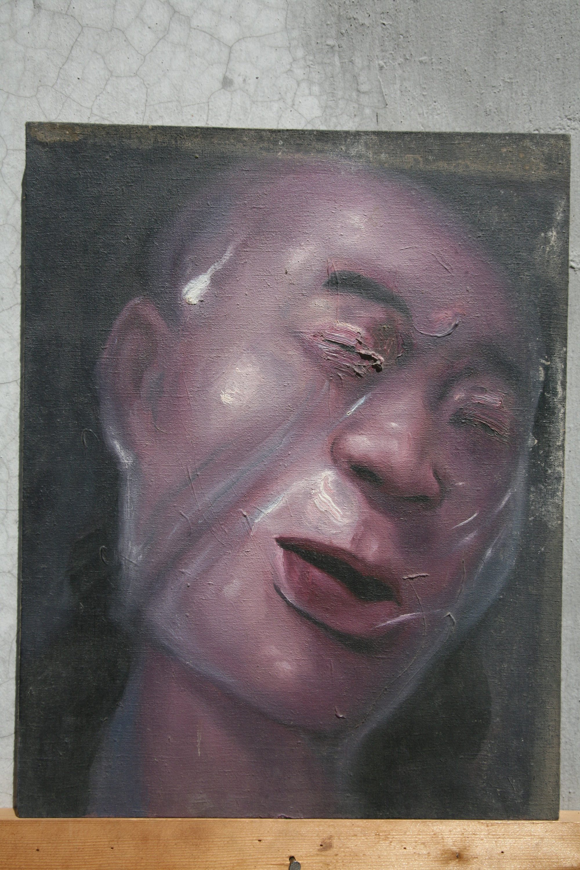 Dysphasia (head) series no.6, 50x40cm, oil on canvas, 1996